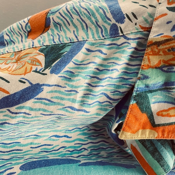 Vintage Mens Big Waves Heet Sportswear Shirt Medium Aloha Print Short Sleeve - Picture 11 of 12